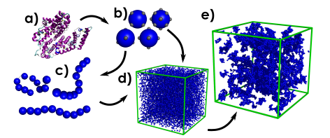 Phase structures for Micellar Phase c = 15%. The micellar phase is when the surfactant molecules bunch up to form spheres within the water.